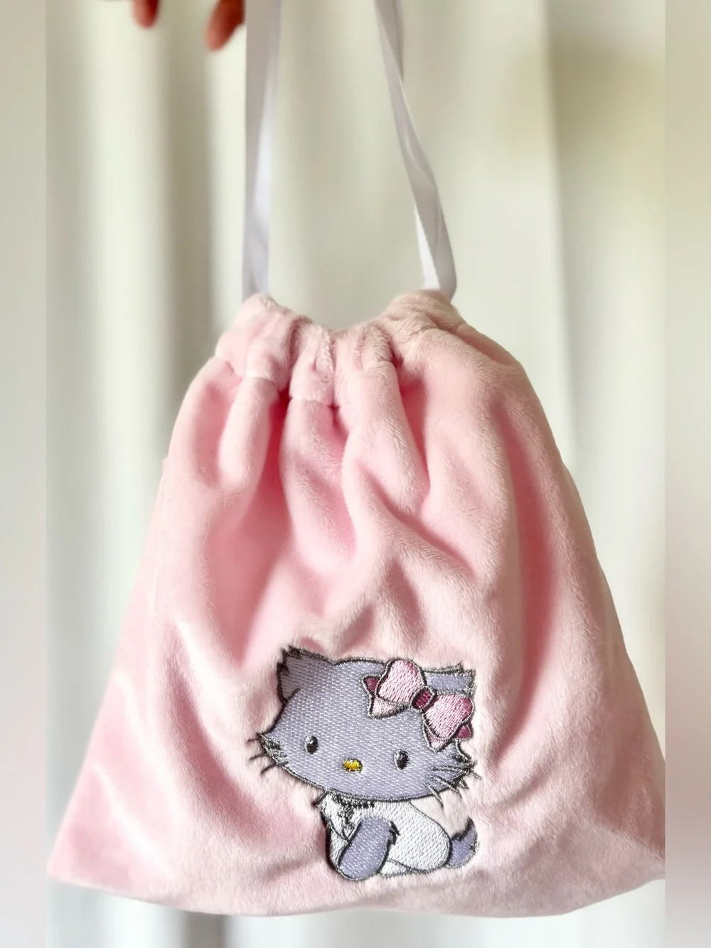 Charmmy Kitty Soft Pink Plush Drawstring Bag NWT Sanrio Japan Exclusive